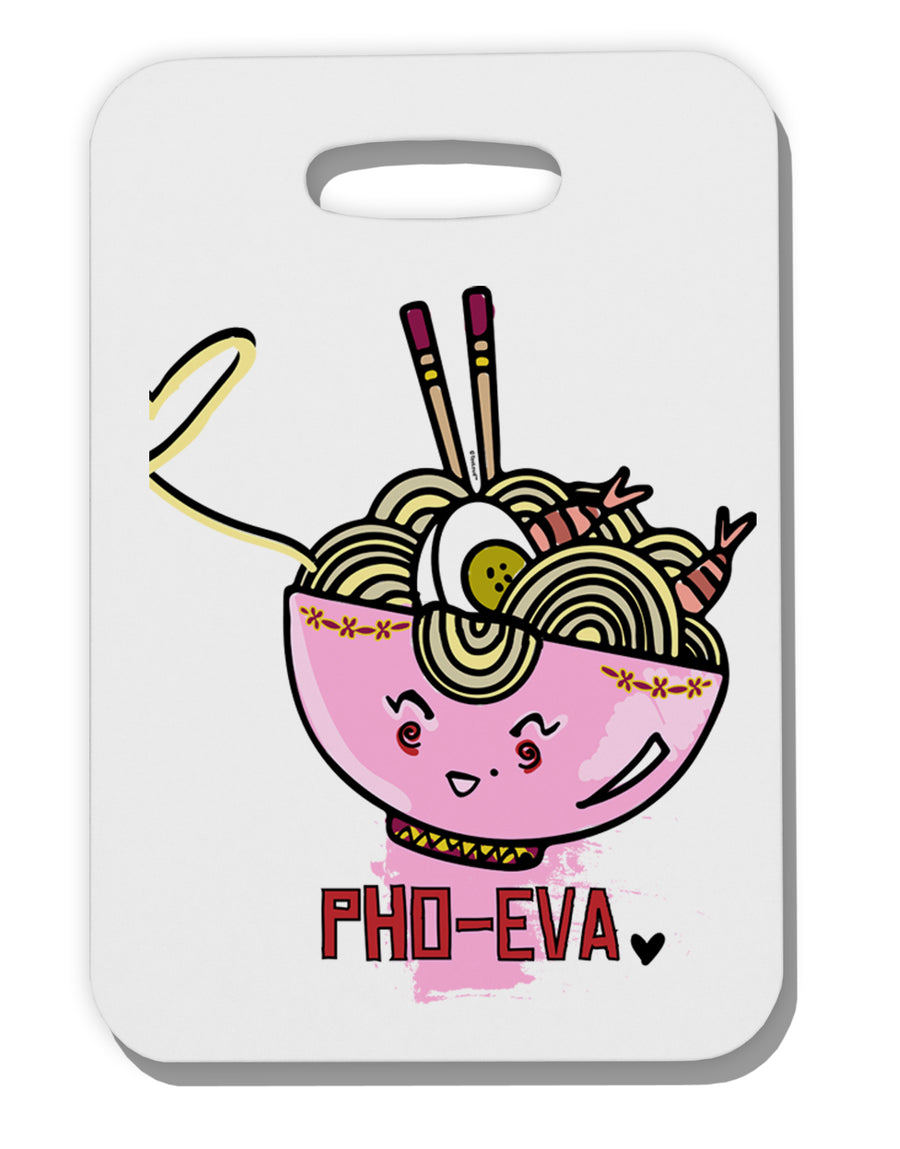 TooLoud Matching Pho Eva Pink Pho Bowl Thick Plastic Luggage Tag-Luggage Tag-TooLoud-Davson Sales