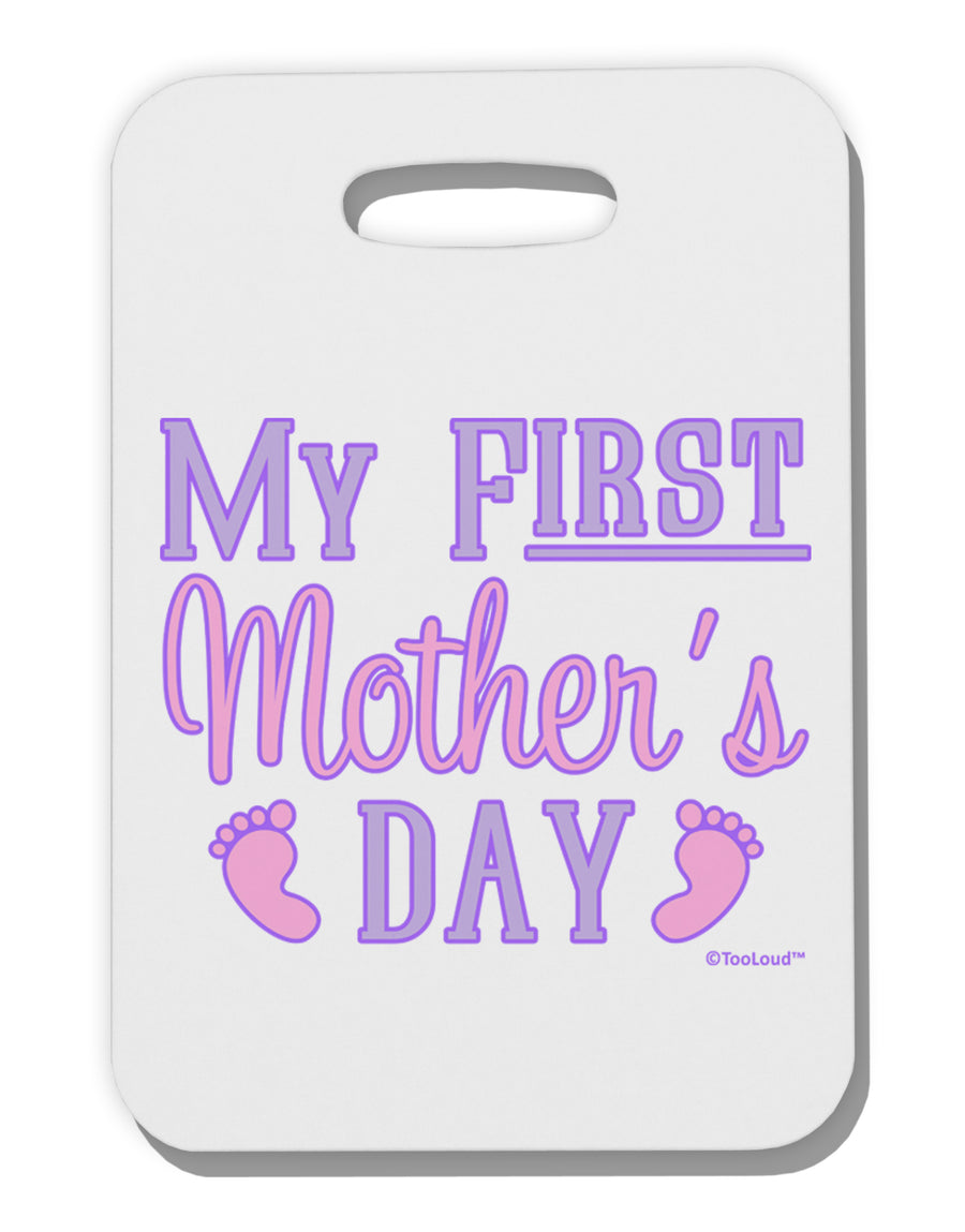 My First Mother's Day - Baby Feet - Pink Thick Plastic Luggage Tag by TooLoud-Luggage Tag-TooLoud-White-One Size-Davson Sales