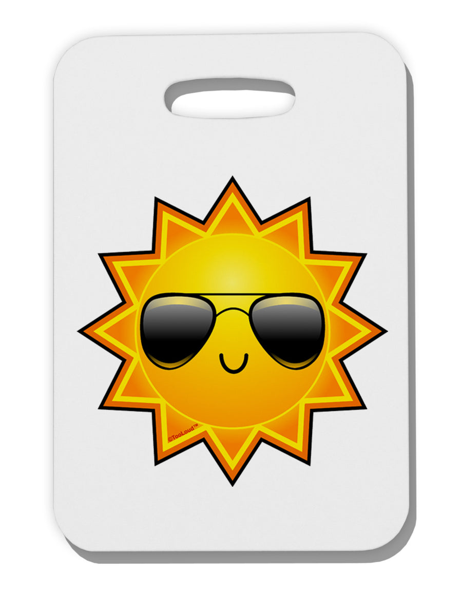 Sun With Sunglasses Thick Plastic Luggage Tag-Luggage Tag-TooLoud-One Size-Davson Sales