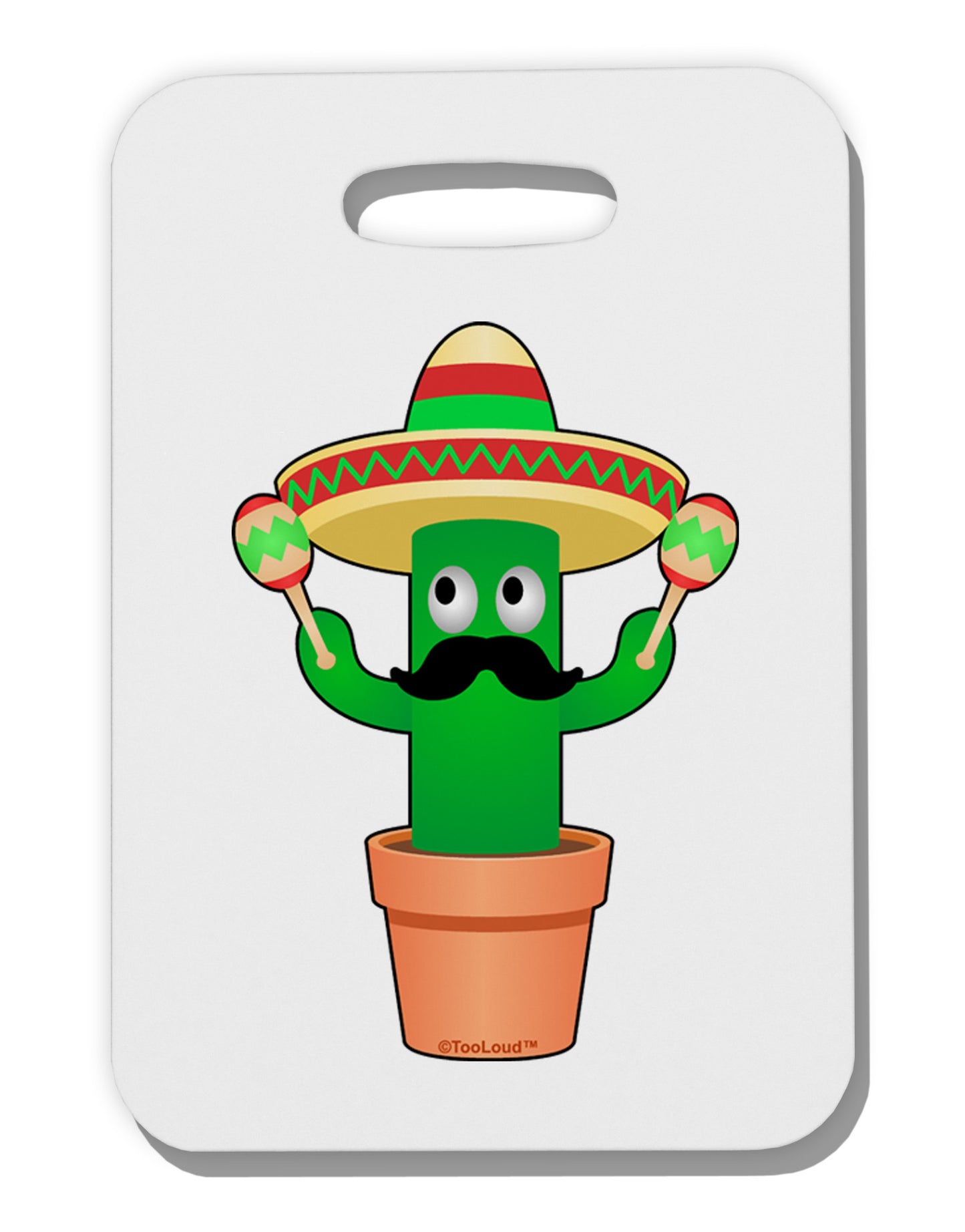 Fiesta Cactus Thick Plastic Luggage Tag-Luggage Tag-TooLoud-White-One Size-Davson Sales