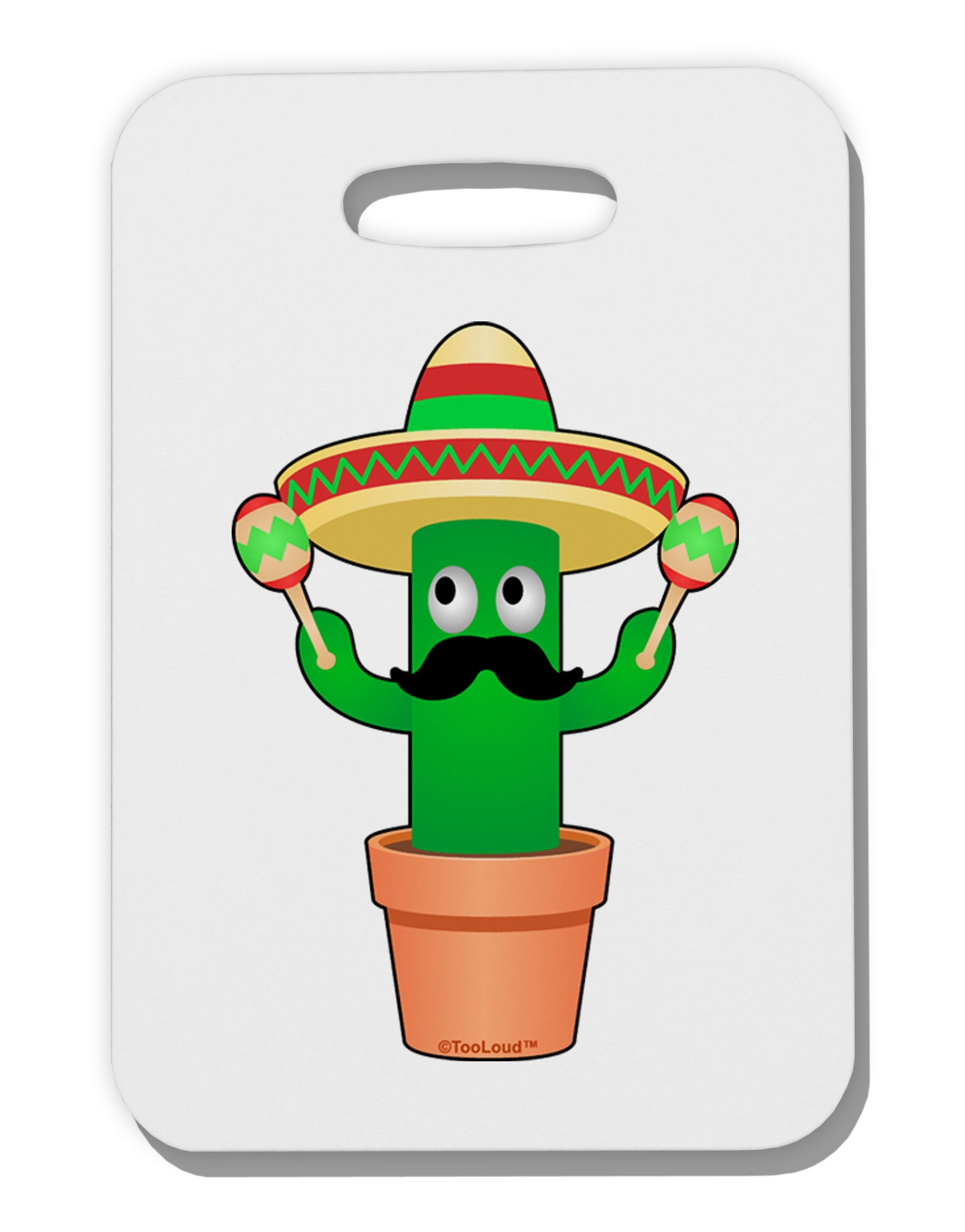 Fiesta Cactus Thick Plastic Luggage Tag-Luggage Tag-TooLoud-White-One Size-Davson Sales
