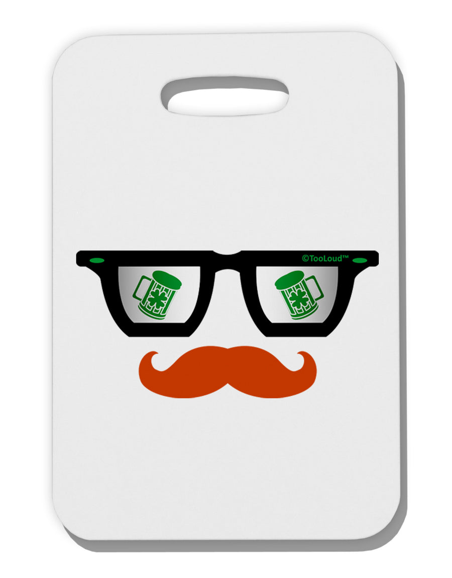 St. Patrick's Day Beer Glasses Design Thick Plastic Luggage Tag by TooLoud-Luggage Tag-TooLoud-White-One Size-Davson Sales