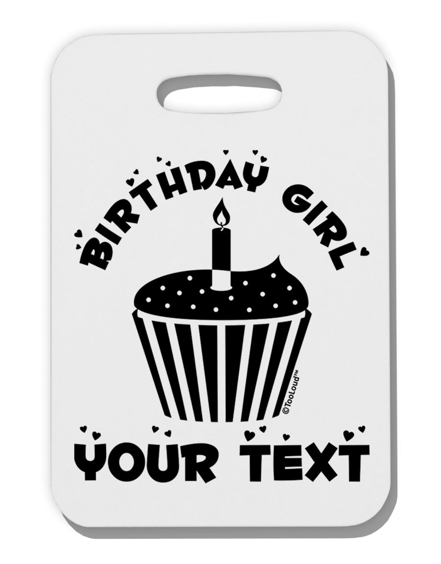 Personalized Birthday Girl Cupcake -Customizable- Name Thick Plastic Luggage Tag-Luggage Tag-TooLoud-White-One Size-Davson Sales