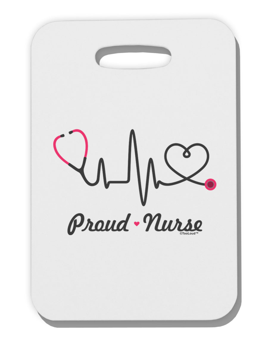 Stethoscope Heartbeat Text Thick Plastic Luggage Tag-Luggage Tag-TooLoud-White-One Size-Davson Sales