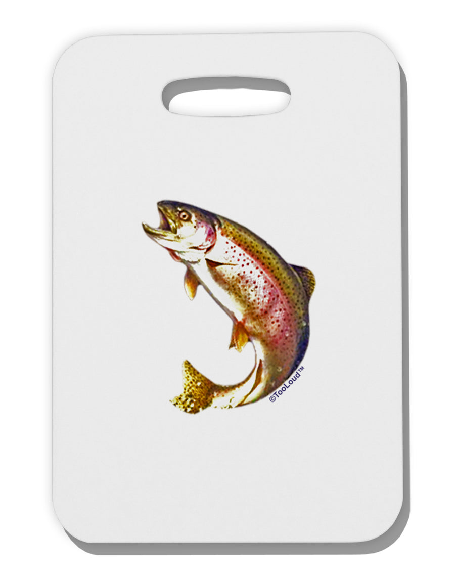 Rainbow Trout Thick Plastic Luggage Tag-Luggage Tag-TooLoud-White-One Size-Davson Sales