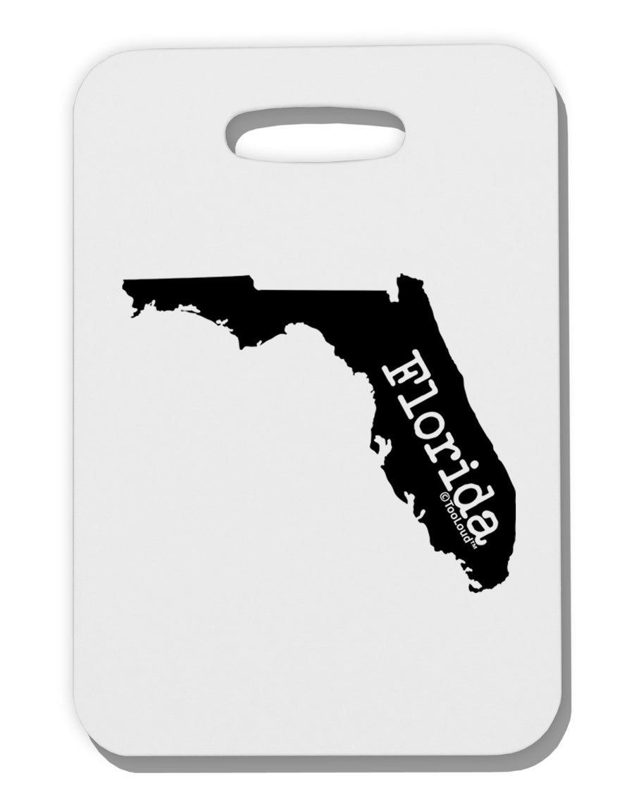 Florida - United States Shape Thick Plastic Luggage Tag-Luggage Tag-TooLoud-White-One Size-Davson Sales