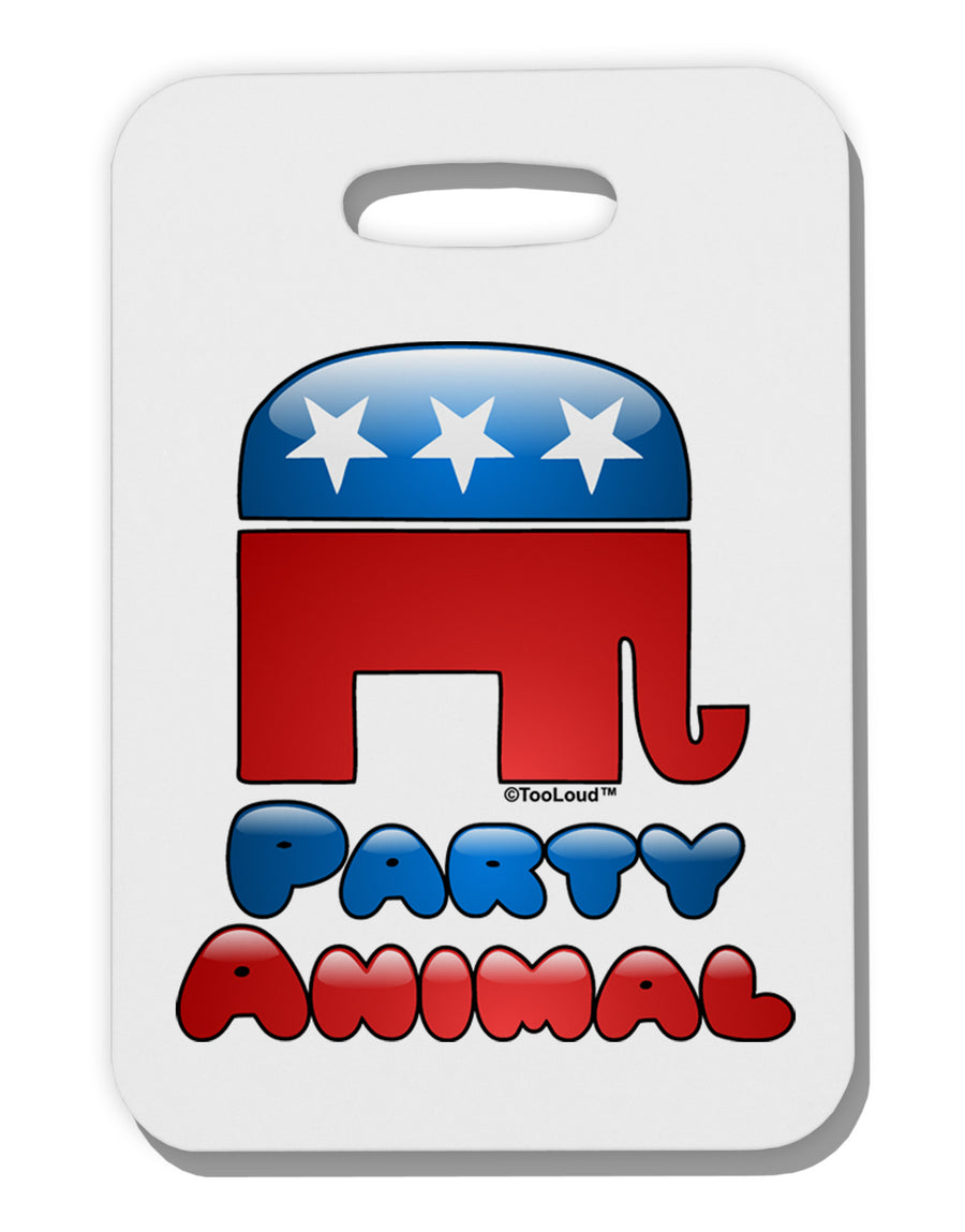 Republican Party Animal Thick Plastic Luggage Tag-Luggage Tag-TooLoud-White-One Size-Davson Sales