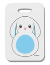 Cute Bunny with Floppy Ears - Blue Thick Plastic Luggage Tag by TooLoud-Luggage Tag-TooLoud-White-One Size-Davson Sales