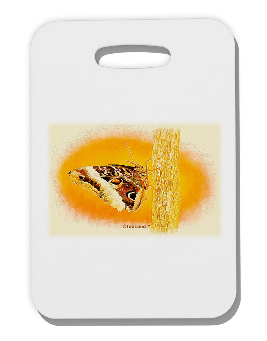 TooLoud Watercolor Owl Moth Thick Plastic Luggage Tag-Luggage Tag-TooLoud-White-One Size-Davson Sales