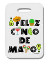 Feliz Cinco de Mayo - Fiesta Icons Thick Plastic Luggage Tag by TooLoud-Luggage Tag-TooLoud-White-One Size-Davson Sales