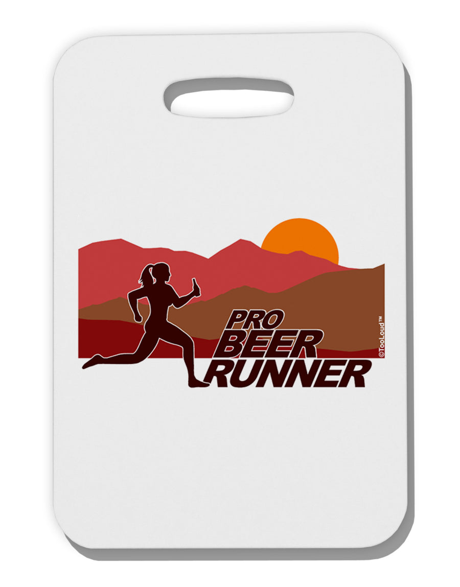 Pro Beer Runner Woman Thick Plastic Luggage Tag-Luggage Tag-TooLoud-White-One Size-Davson Sales