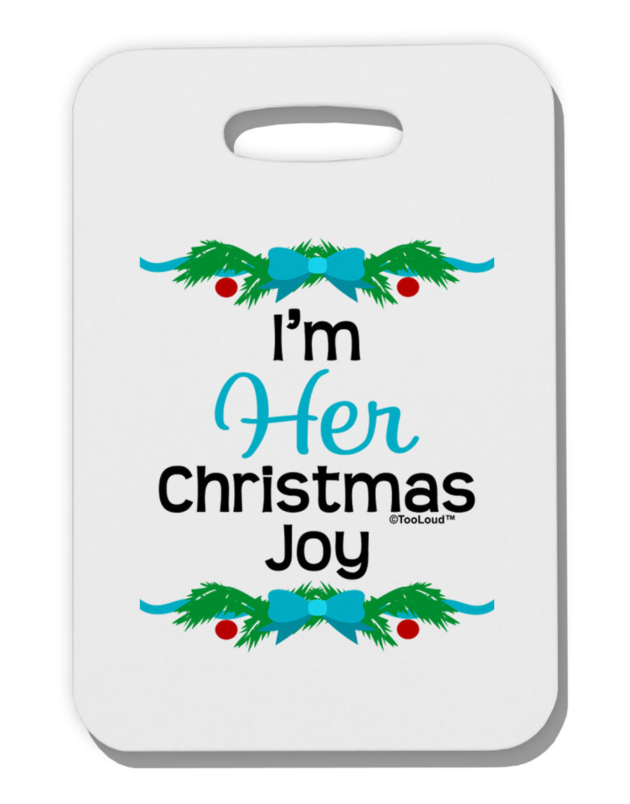 Her Christmas Joy Matching His & Hers Thick Plastic Luggage Tag-Luggage Tag-TooLoud-White-One Size-Davson Sales