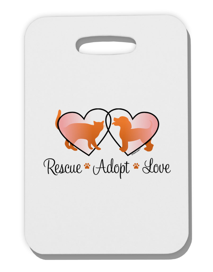 Rescue Adopt Love Thick Plastic Luggage Tag-Luggage Tag-TooLoud-White-One Size-Davson Sales