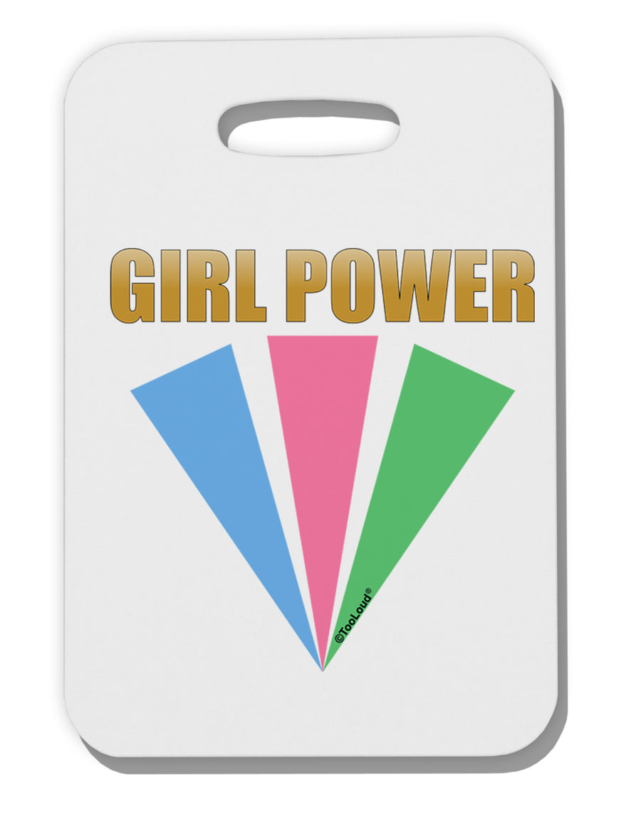 Girl Power Stripes Thick Plastic Luggage Tag by TooLoud-Luggage Tag-TooLoud-White-One Size-Davson Sales