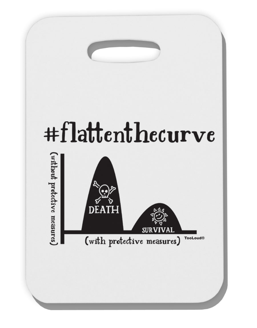 Flatten the Curve Graph Thick Plastic Luggage Tag Tooloud