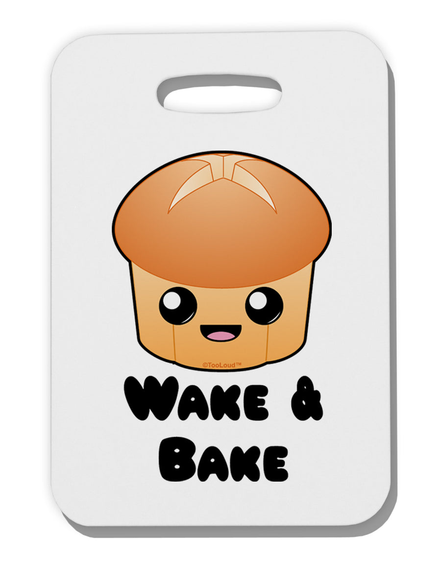 Wake and Bake Cute Roll Thick Plastic Luggage Tag-Luggage Tag-TooLoud-White-One Size-Davson Sales