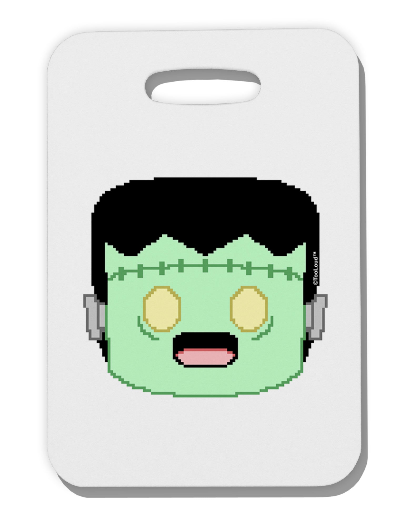 Cute Pixel Monster Thick Plastic Luggage Tag-Luggage Tag-TooLoud-White-One Size-Davson Sales
