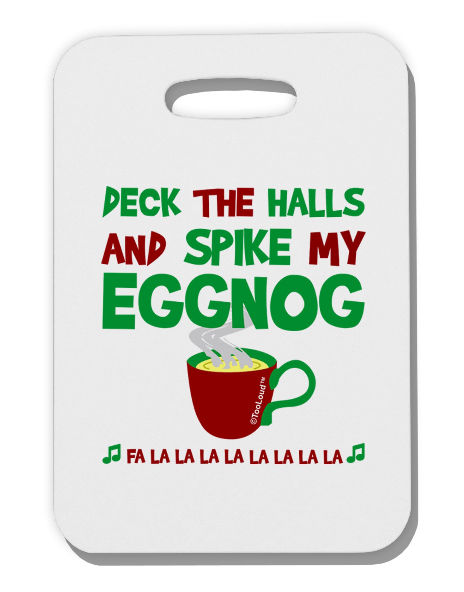Spike My Eggnog Thick Plastic Luggage Tag-Luggage Tag-TooLoud-White-One Size-Davson Sales