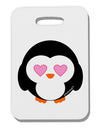 Cute Penguin - Heart Eyes Thick Plastic Luggage Tag by TooLoud-Luggage Tag-TooLoud-White-One Size-Davson Sales