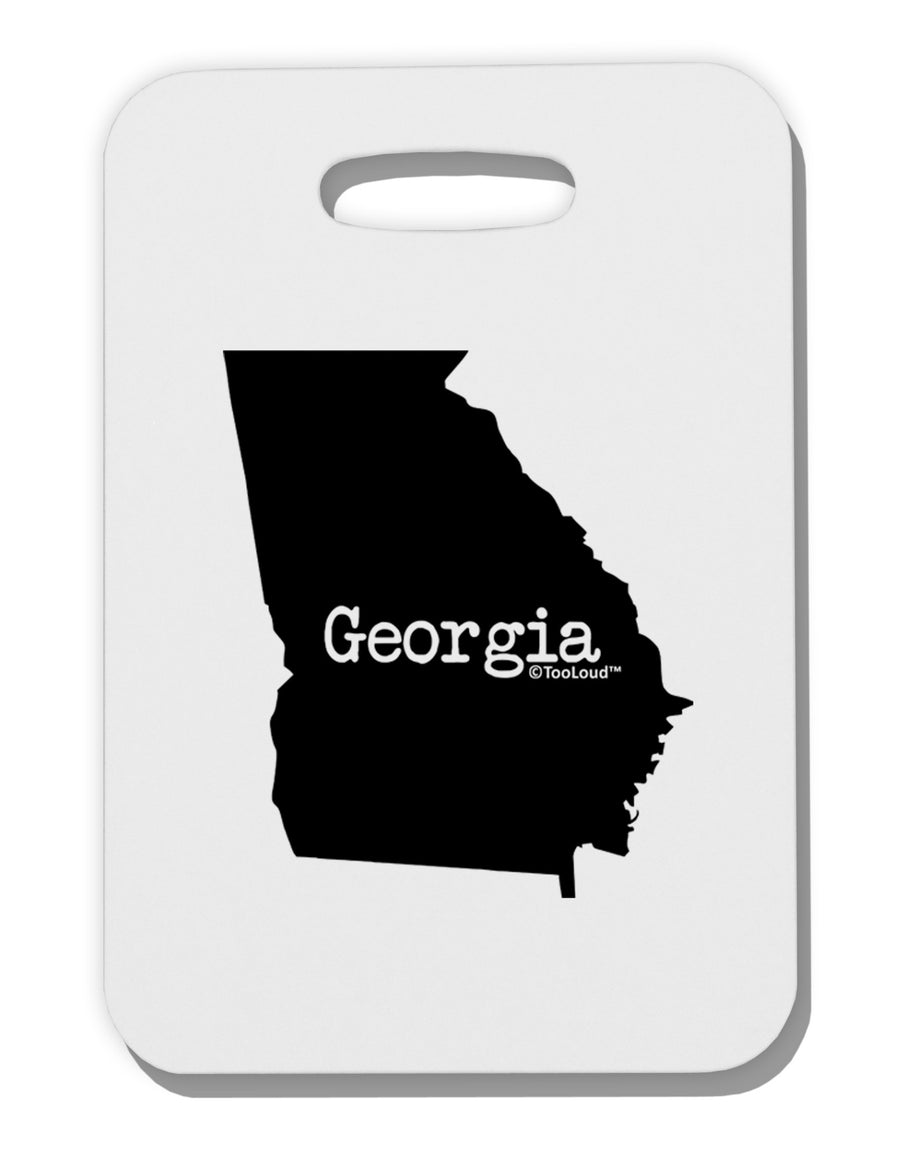 Georgia - United States Shape Thick Plastic Luggage Tag-Luggage Tag-TooLoud-White-One Size-Davson Sales