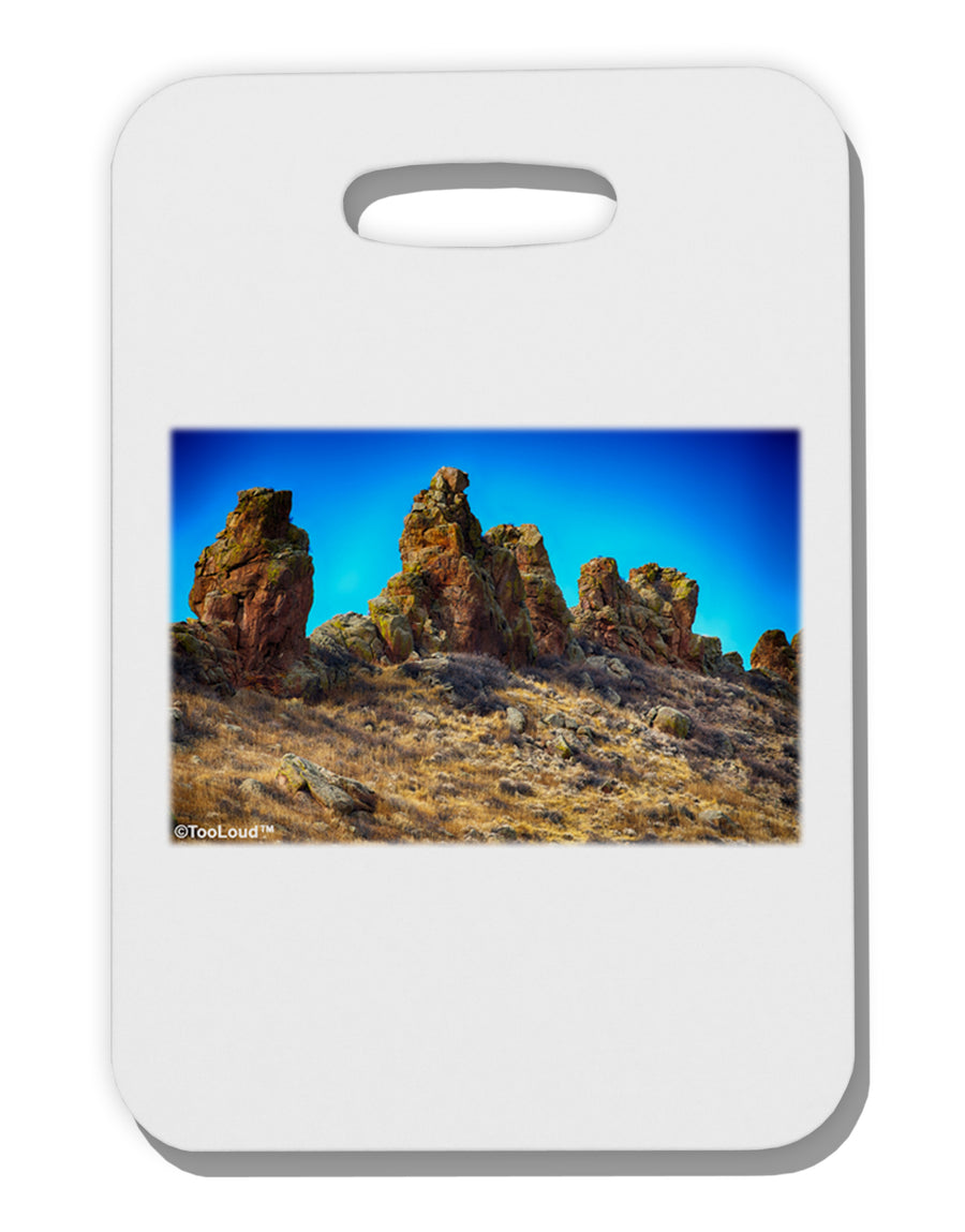 Crags in Colorado Thick Plastic Luggage Tag by TooLoud-Luggage Tag-TooLoud-White-One Size-Davson Sales