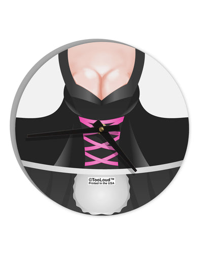 Sexy Dirndl Costume Black 10 InchRound Wall Clock All Over Print by TooLoud-Wall Clock-TooLoud-White-Davson Sales