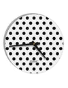 Black Polka Dots on White 10 InchRound Wall Clock All Over Print by TooLoud-Wall Clock-TooLoud-White-Davson Sales