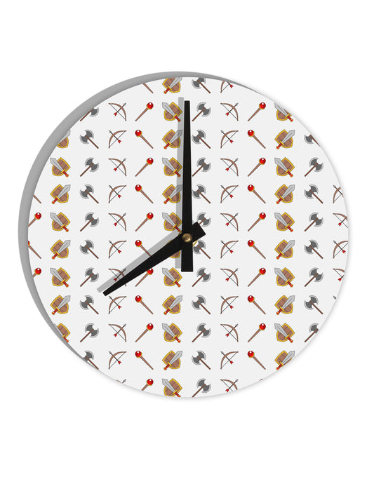 Fantasy Weapons 10 InchRound Wall Clock by TooLoud-Wall Clock-TooLoud-White-Davson Sales