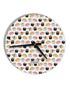 Cute Sushi AOP 10 InchRound Wall Clock All Over Print-Wall Clock-TooLoud-White-Davson Sales