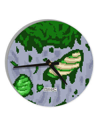 Pixel Zombie Costume Green 10 InchRound Wall Clock All Over Print-Wall Clock-TooLoud-White-Davson Sales