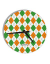 Irish Colors Argyle Pattern 10 InchRound Wall Clock All Over Print-Wall Clock-TooLoud-White-Davson Sales