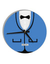 Blue Tuxedo Suit Costume 10 InchRound Wall Clock All Over Print-Wall Clock-TooLoud-White-Davson Sales