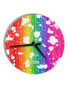 Splatter AOP - Rainbow 10 InchRound Wall Clock All Over Print-Wall Clock-TooLoud-White-Davson Sales