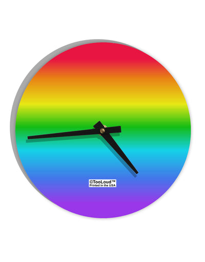 Horizontal Rainbow Gradient 10 InchRound Wall Clock All Over Print by TooLoud-Wall Clock-TooLoud-White-Davson Sales