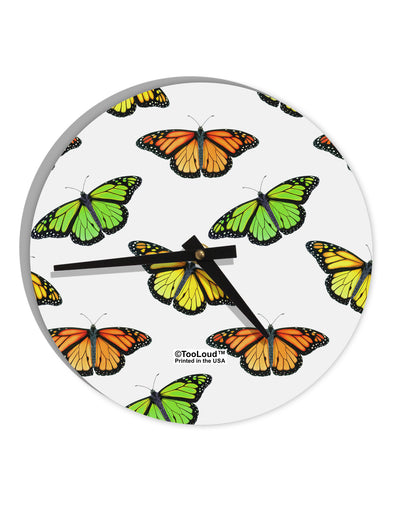 Monarch Butterflies AOP 10 InchRound Wall Clock All Over Print-Wall Clock-TooLoud-White-Davson Sales