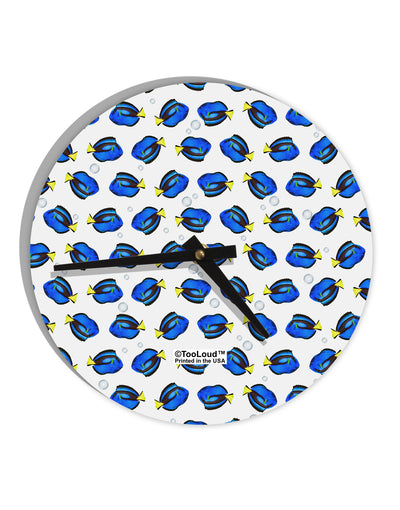 Blue Tang Fish AOP 10 InchRound Wall Clock All Over Print-Wall Clock-TooLoud-White-Davson Sales