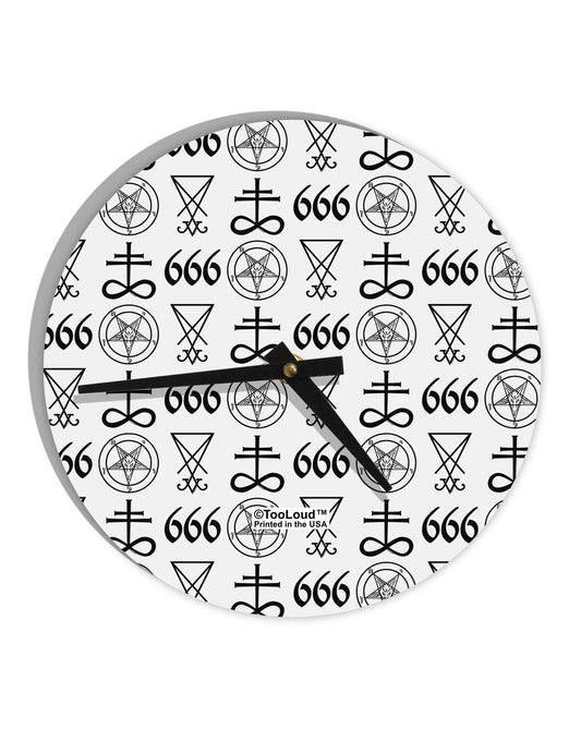 Satanic Symbols 10 InchRound Wall Clock All Over Print-Wall Clock-TooLoud-White-Davson Sales