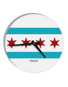 Chicago Flag AOP 10 InchRound Wall Clock All Over Print-Wall Clock-TooLoud-White-Davson Sales