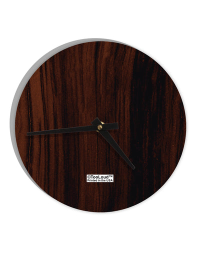 Dark Wood Look 10 InchRound Wall Clock All Over Print by TooLoud-Wall Clock-TooLoud-White-Davson Sales