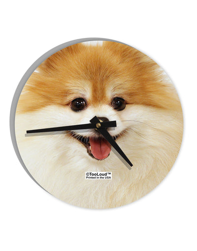 Adorable Pomeranian 1 10 InchRound Wall Clock All Over Print-Wall Clock-TooLoud-White-Davson Sales