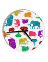 Colorful Elephants AOP 10 InchRound Wall Clock All Over Print-Wall Clock-TooLoud-White-Davson Sales