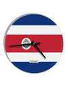 Costa Rica Flag AOP 10 InchRound Wall Clock All Over Print-Wall Clock-TooLoud-White-Davson Sales