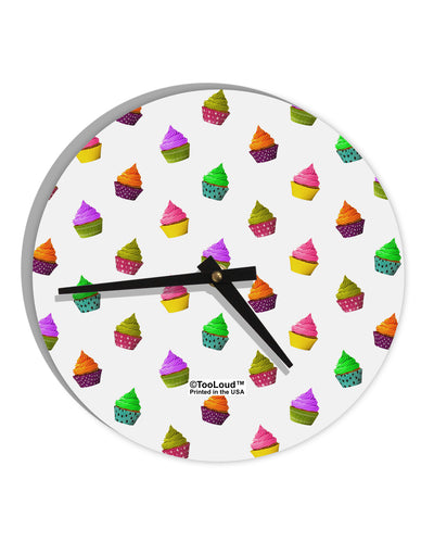 Real Cupcakes AOP 10 InchRound Wall Clock All Over Print-Wall Clock-TooLoud-White-Davson Sales