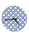 Stars of David Jewish 10 InchRound Wall Clock All Over Print by TooLoud-Wall Clock-TooLoud-White-Davson Sales