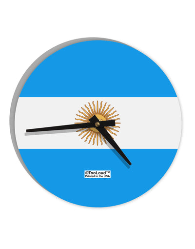 Argentina Flag AOP 10 InchRound Wall Clock All Over Print-Wall Clock-TooLoud-White-Davson Sales