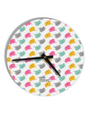 Cute Baby Elephants AOP 10 InchRound Wall Clock All Over Print-Wall Clock-TooLoud-White-Davson Sales