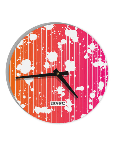 Splatter AOP - Orange Pink 10 InchRound Wall Clock All Over Print-Wall Clock-TooLoud-White-Davson Sales