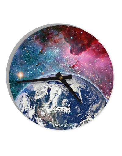 Fantasy Galactic Earth All Over 10 InchRound Wall Clock All Over Print by TooLoud-Wall Clock-TooLoud-White-Davson Sales