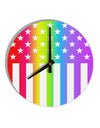 American Pride - Rainbow Stars and Stripes 10 InchRound Wall Clock All Over Print-Wall Clock-TooLoud-White-Davson Sales