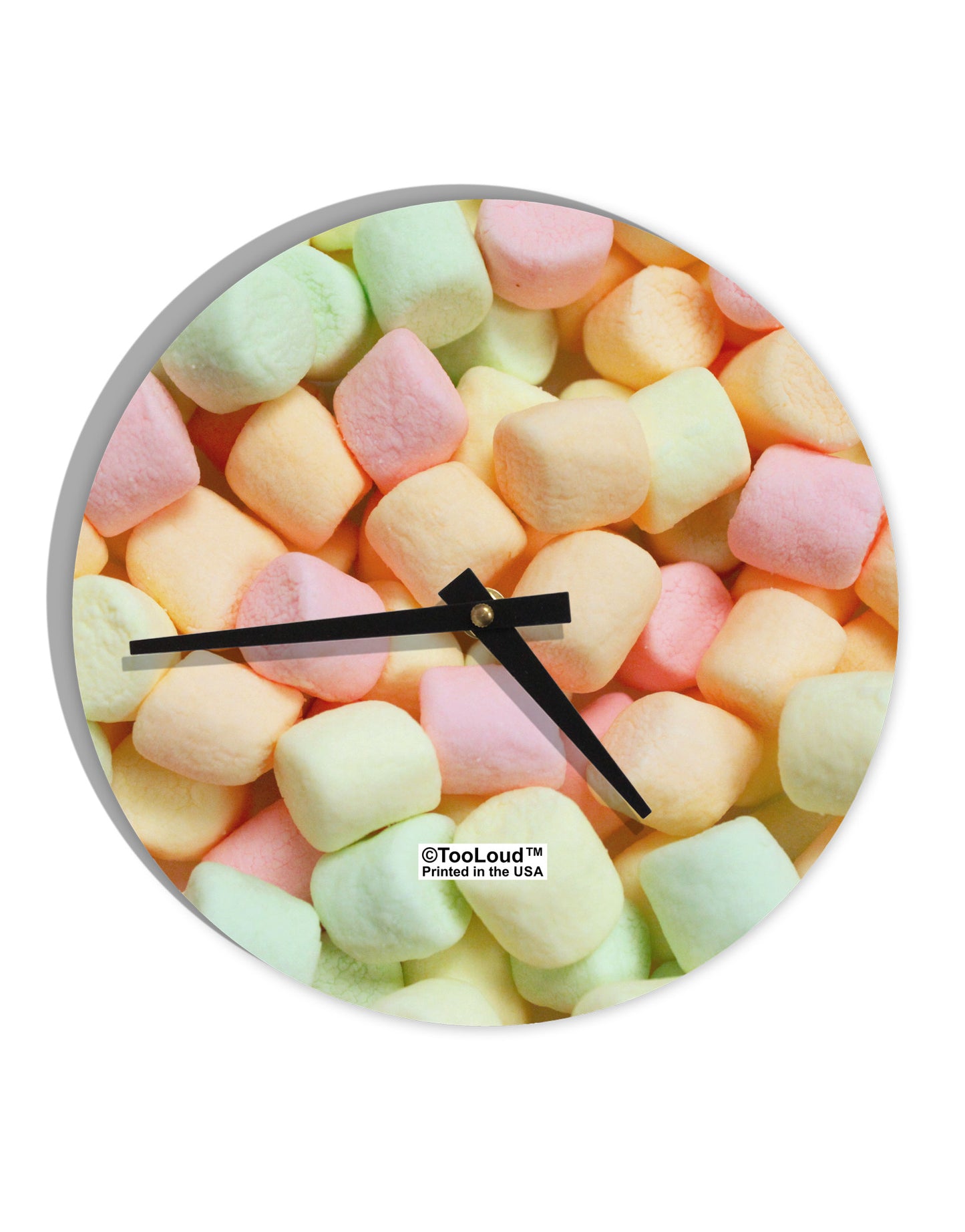 Marshmallows All Over 10 InchRound Wall Clock All Over Print-Wall Clock-TooLoud-White-Davson Sales